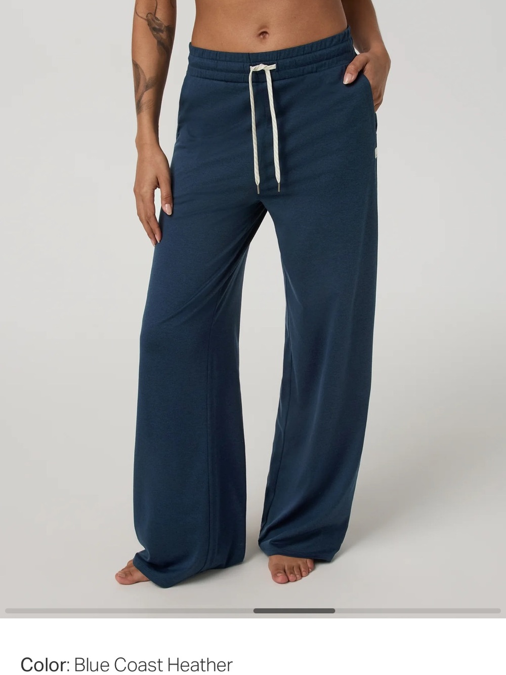 Vuori halo essential wide leg pant - regular length, navy, XS